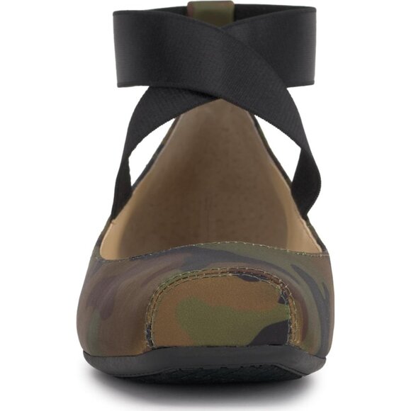 Jessica Simpson Women's Forrest Polyester Ankle Cross Elastic Ballet Flats - Picture 2 of 7